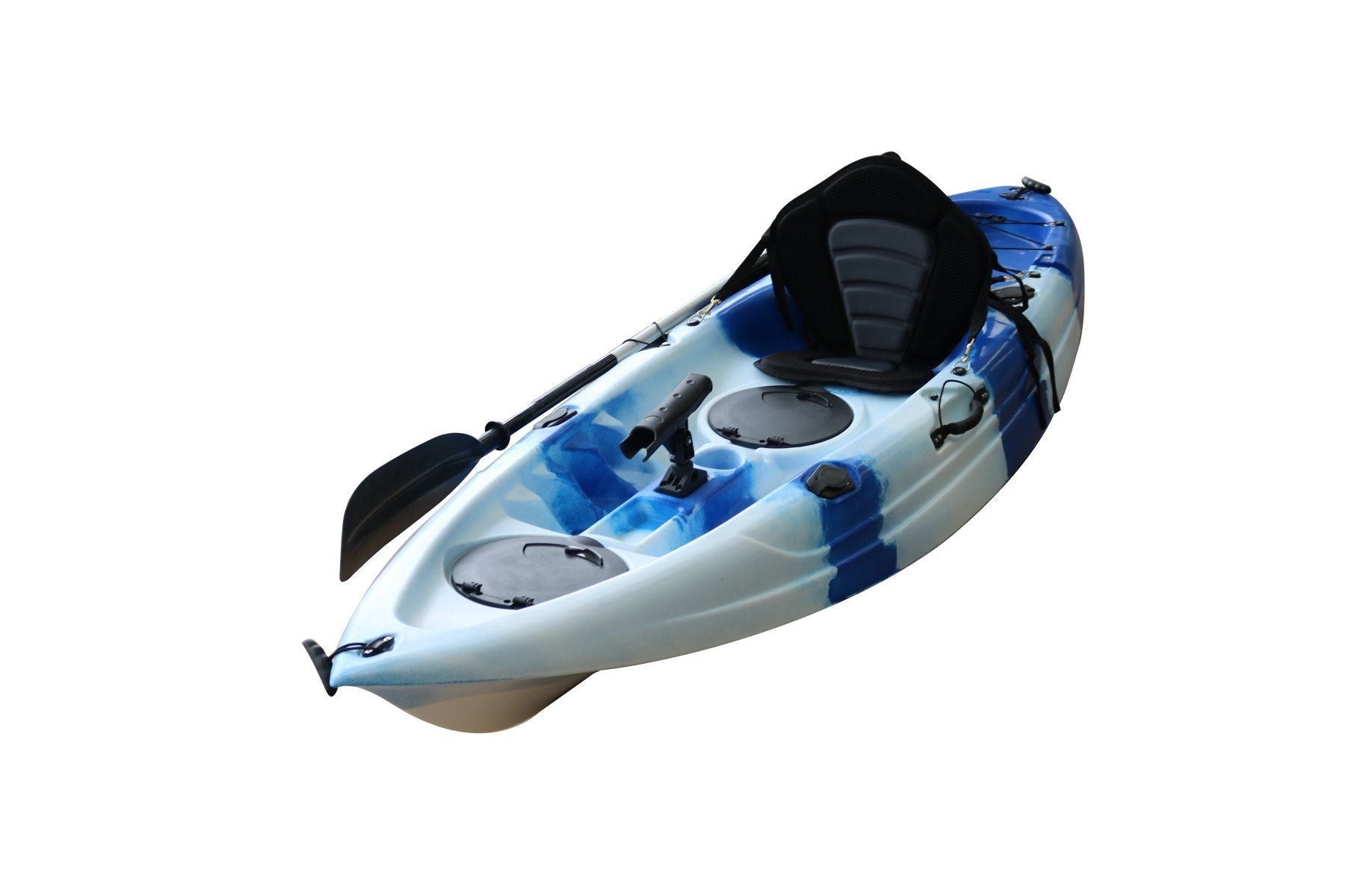 The SkipJak Atlas 2.0 - 9ft Sit On Top Kayak Kayaks Lake Land Kayaks Blue & White 
