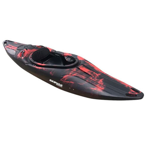 SkipJak Gladiator 8.5 - Whitewater Kayak Kayaks Lake Land Kayaks Black and Red Lava Cracks 