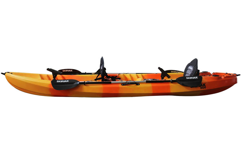 The SkipJak DUO - Tandem Two person and Family Kayak Lake Land Kayaks 